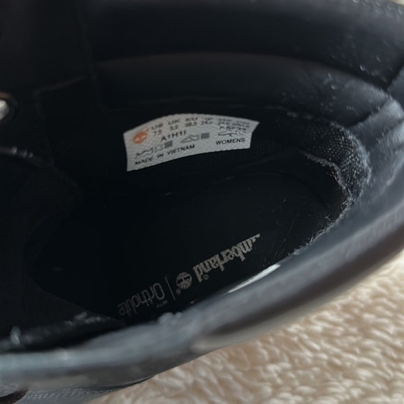 COPY - Timberland Tillston Lace up High Heel Booties Black Size 7.5 - Picture 9 of 11